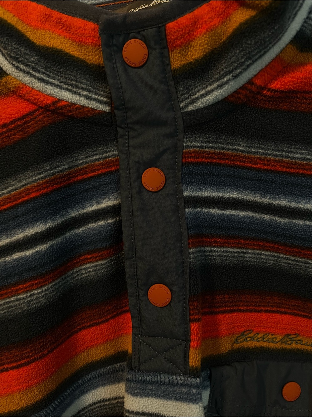 Eddie Bauer Multicolor Striped Fleece Men's Large - Picture 9 of 11
